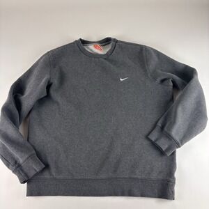 Nike The Athletic Dept Gray Sweater Size XL‎ Mini Swoosh Embroidered Y2K